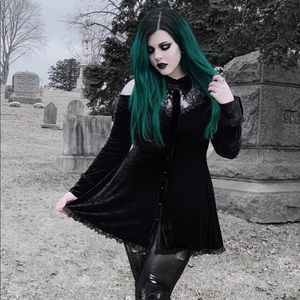 Black Velvet & lace dress